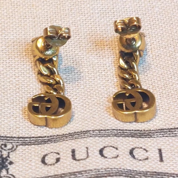 Auth GUCCI GG DROP EARRINGS - & Dust bag - Picture 4 of 4